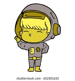 Cartoon-Astronautin