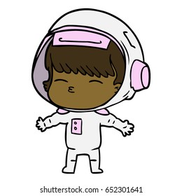 cartoon curious astronaut