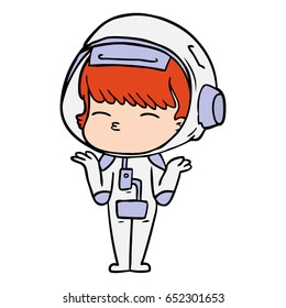 cartoon curious astronaut