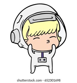 cartoon curious astronaut