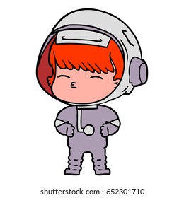 caricatura de astronauta curioso