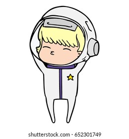 cartoon curious astronaut