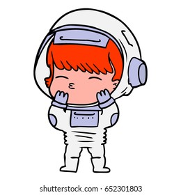 cartoon curious astronaut