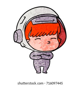 cartoon curious astronaut