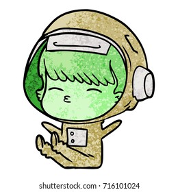 cartoon curious astronaut
