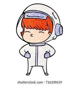cartoon curious astronaut