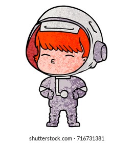 caricatura de astronauta curioso