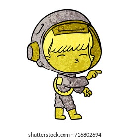cartoon curious astronaut