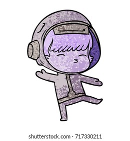 caricatura de astronauta curioso