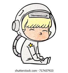 Cartoon-Astronautin