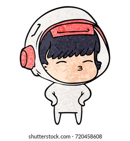 cartoon curious astronaut
