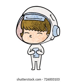 cartoon curious astronaut