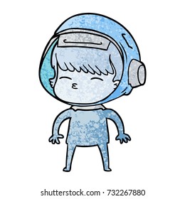 cartoon curious astronaut