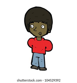 niño curioso de caricatura