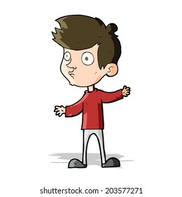 cartoon curious boy