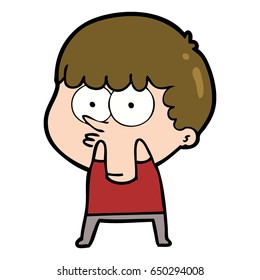 niño curioso de caricatura