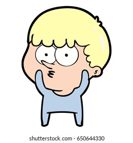 cartoon curious boy
