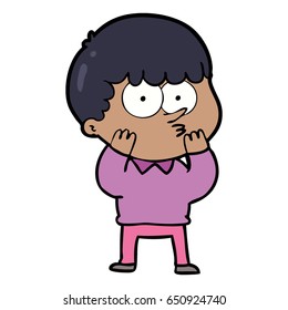 cartoon curious boy