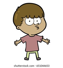cartoon curious boy