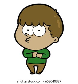 cartoon curious boy