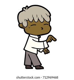 cartoon curious boy