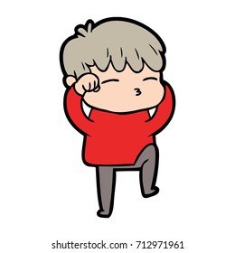 cartoon curious boy