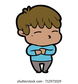 niño curioso de caricatura