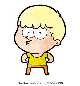 cartoon curious boy