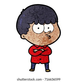 cartoon curious boy