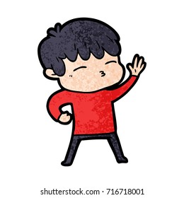 niño curioso de caricatura