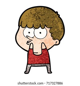 cartoon curious boy