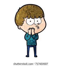 cartoon curious boy