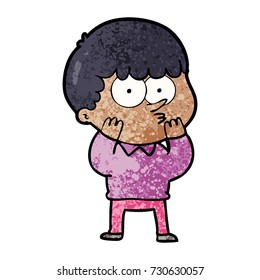 cartoon curious boy