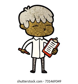 cartoon curious boy