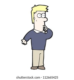 cartoon curious man