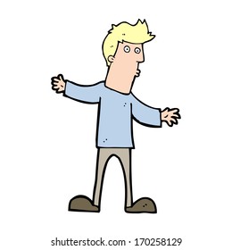 cartoon curious man