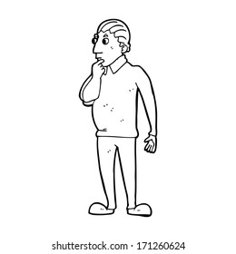 cartoon curious man