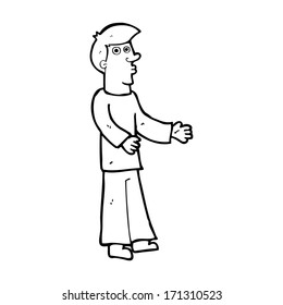 cartoon curious man