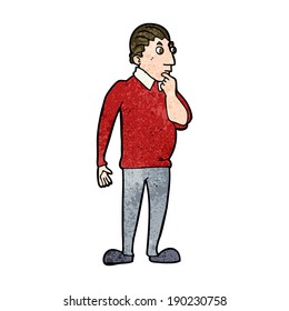 caricatura de un hombre curioso