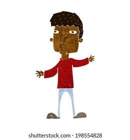 caricatura de un hombre curioso