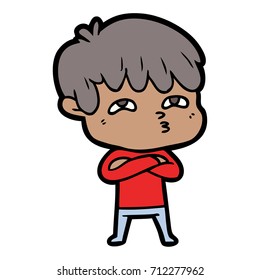 caricatura de un hombre curioso