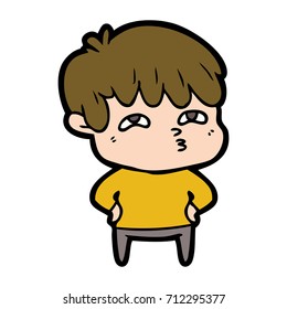 cartoon curious man