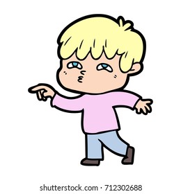 cartoon curious man