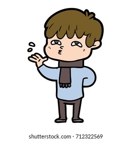 cartoon curious man