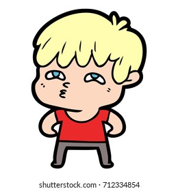 cartoon curious man