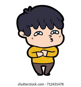 cartoon curious man