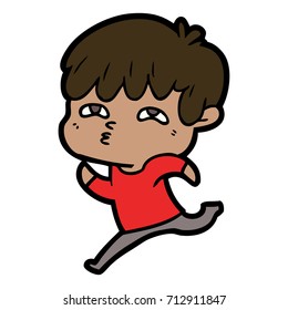 cartoon curious man