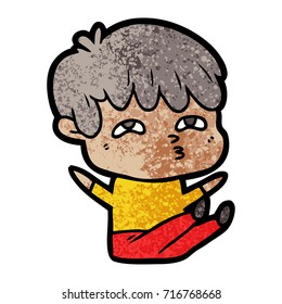 cartoon curious man