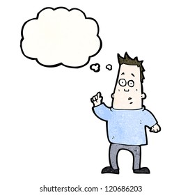 cartoon curious man asking question