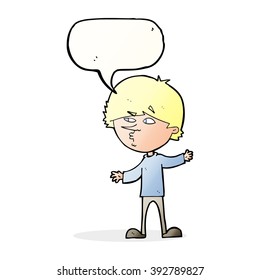 cartoon curious man with speech bubble